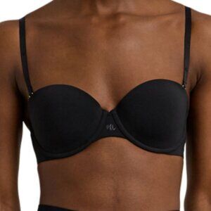 Lauren Ralph Lauren Women's Luxe Smoothing Convertible Strapless Bra - Black 38D